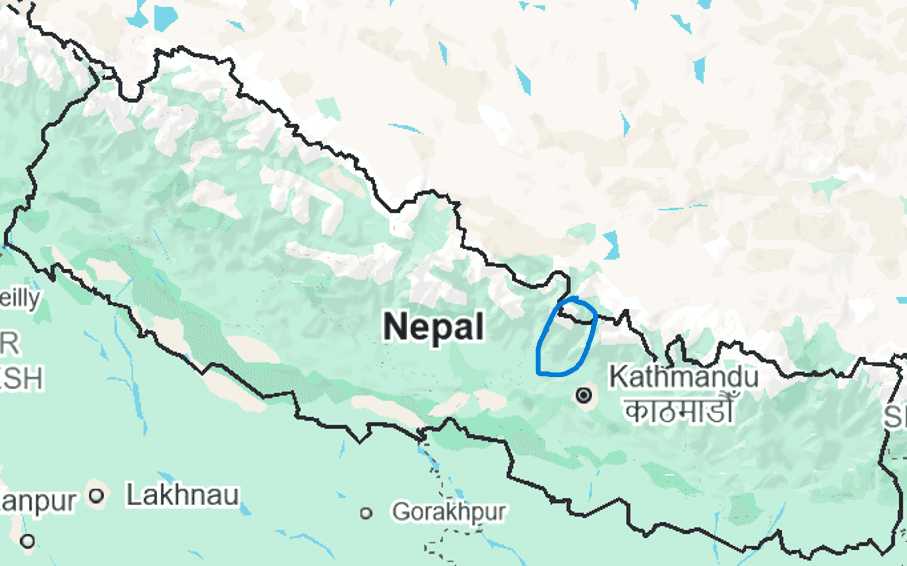 Die betroffene Region nordwestlich von KTM