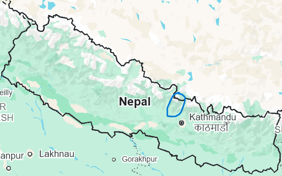 Die betroffene Region nordwestlich von KTM
